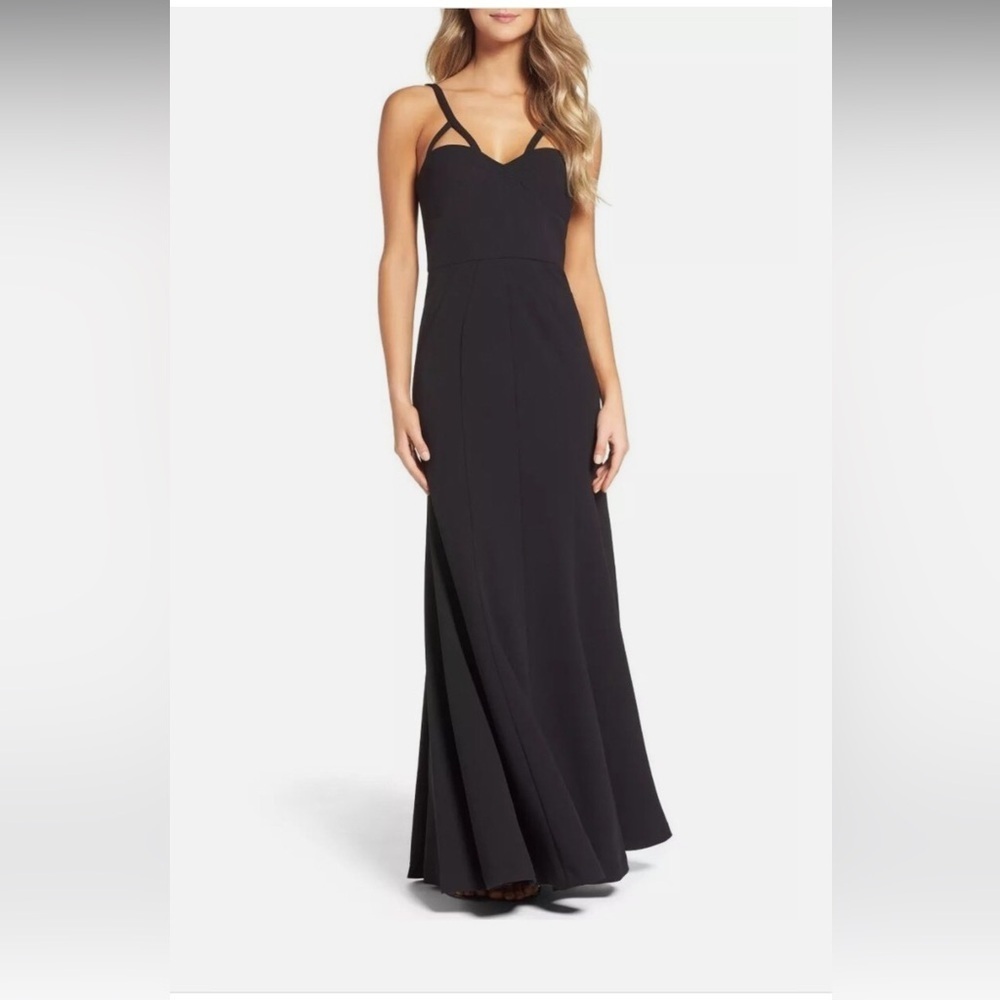 Vera Wang Women’s Cut Out Evening Dress Black Size 2 Wedding Guest Prom Formal